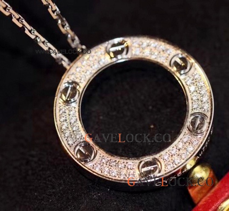 Cartier Love Necklace Rose Gold with Diamond